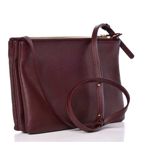 celine trio bag burgundy and bordeaux|CELINE Lambskin Large Trio Crossbody Bag Bordeaux.